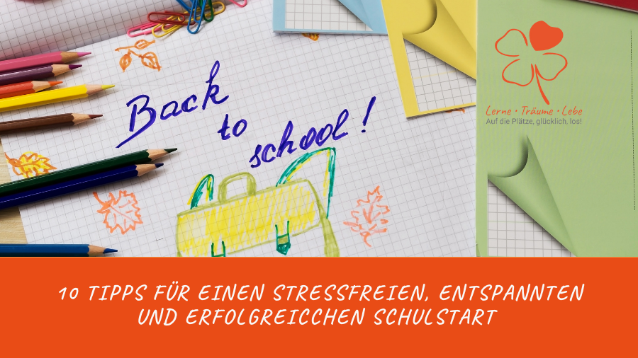 Schreibtisch mit allerlei Schulmaterial