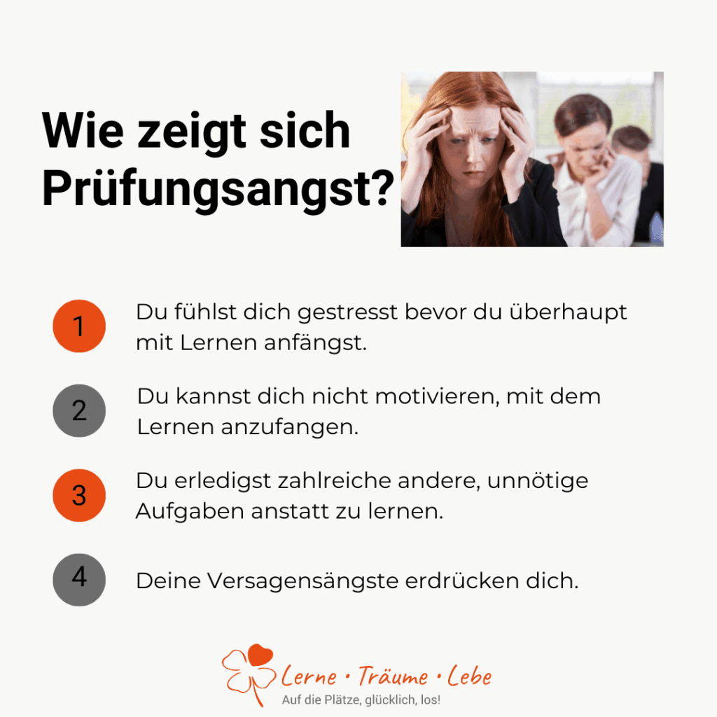 Die ersten vier Anzeichen von Prüfungsangst