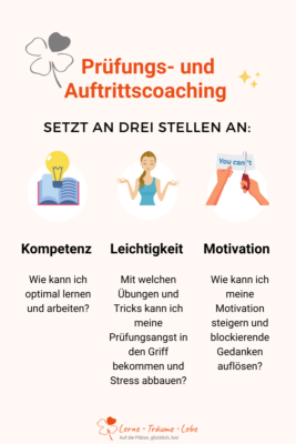 Mehr Kompetenz, Leichtigkeit und Motivation durch Prüfungs- und Auftrittscoaching.